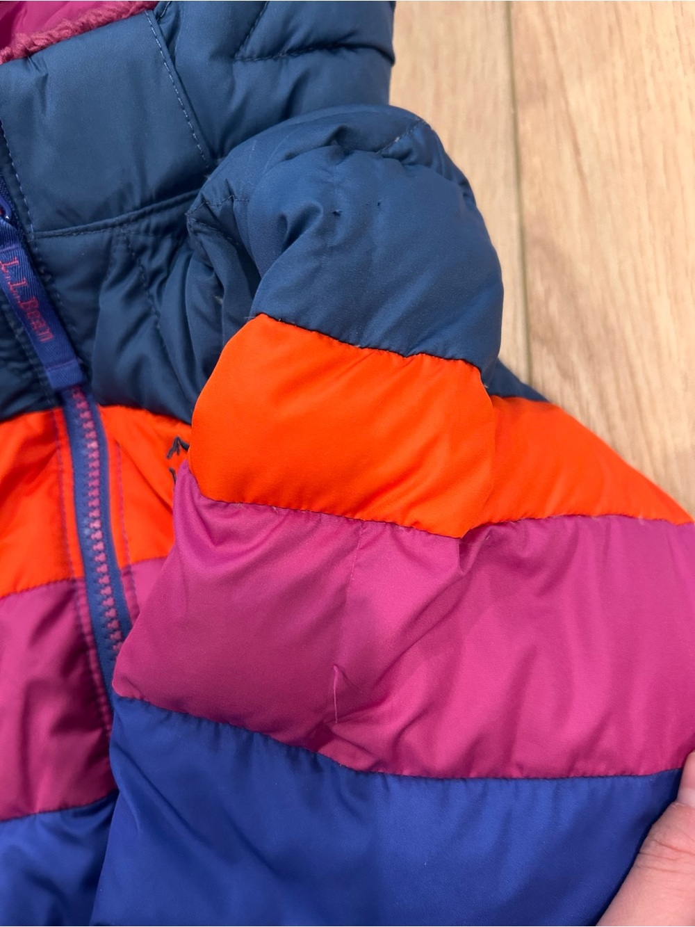 L.L. Bean Kids Colorblock Down Jacket - Picture 5 of 5